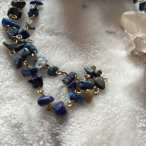 37”+ Lapis Lazuli necklace w tassle - Picture 2 of 3